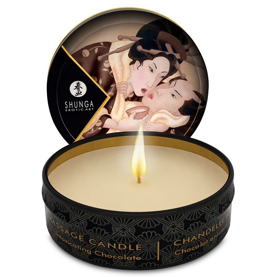 Shunga Caress BY Candelight Candela 30 ml - Olio da massaggio, kit da 3, colore al cioccolato