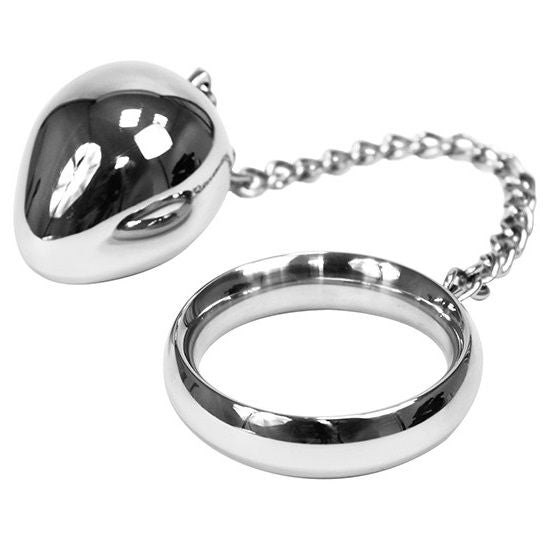 Metal Hard Cock 40mm + Catena - Accessorio intimo - vista laterale