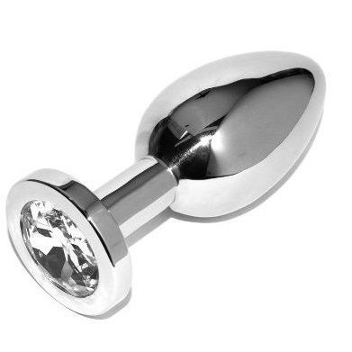 Metal Hard Plug Diamond - Accessorio intimo, colore trasparente piccolo 5.71cm - vista laterale