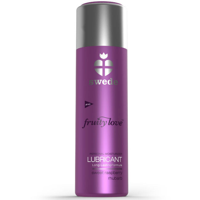 Swede Fruity Love 50 ml - Lubrificante, kit da 3, colore lampone rabarbaro - vista laterale