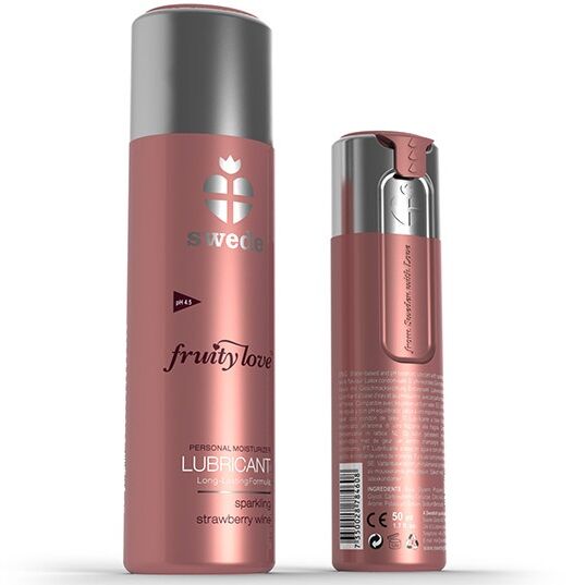 Swede Fruity Love 100 ml - Lubrificante, kit da 3, colore fragola fragola vino