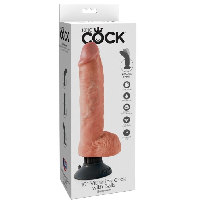King Cock Testicoli 25.5 CM Colore Naturale - Accessorio intimo, colore naturale - vista laterale