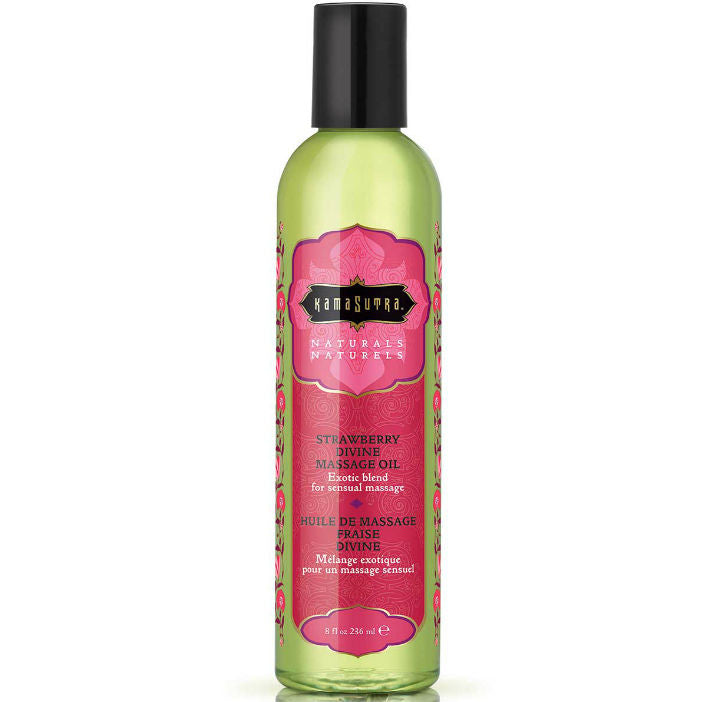 Kamasutra Naturals 236 ml - Olio da massaggio, kit da 3, colore divino alla fragola