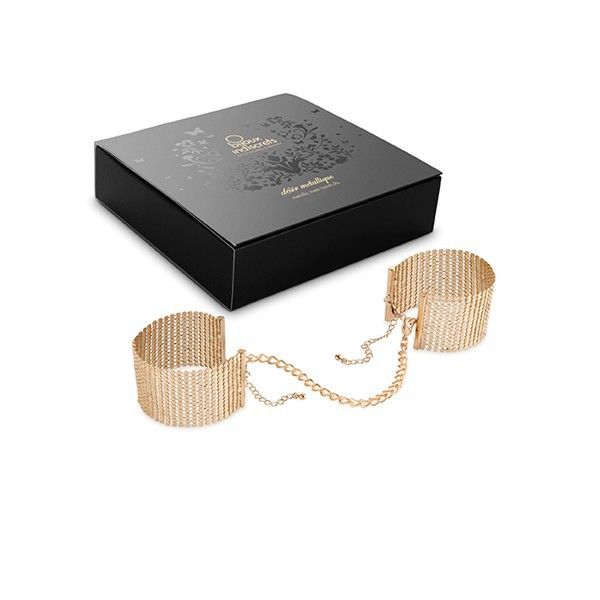 Bijoux Indiscrets DÃ Sir MÃ Tallique Manette - Accessorio intimo, colore rete metallo dorato - nella confezione