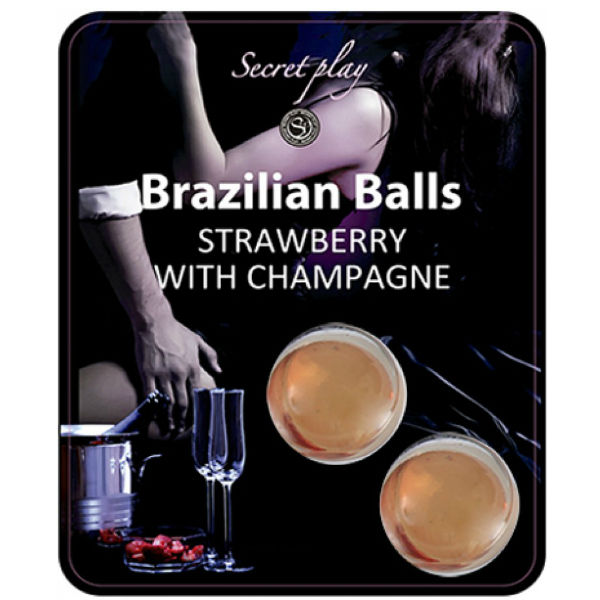 Secretplay Palline Brasiliane Fragola - Lubrificante, kit da 3