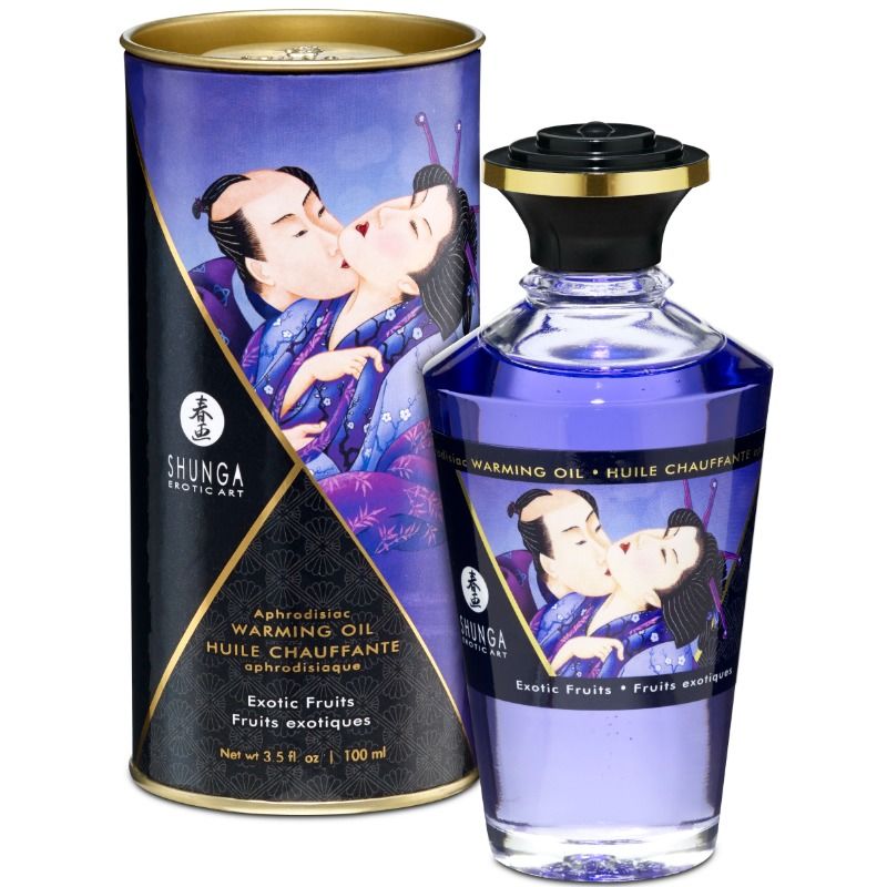 Shunga Effetto Calore Sapore 100 ml - Olio da massaggio, kit da 3