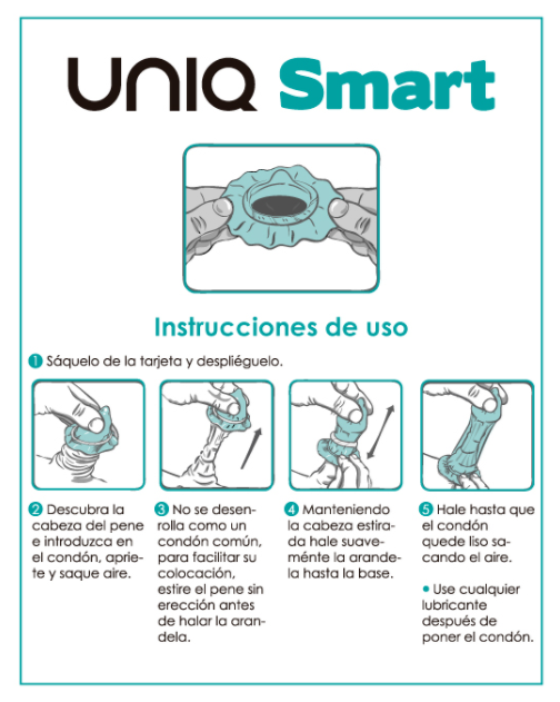 Uniq Smart Latex Free Pre Erection Condoms 3 Units - Preservativi, kit da 3 - vista laterale