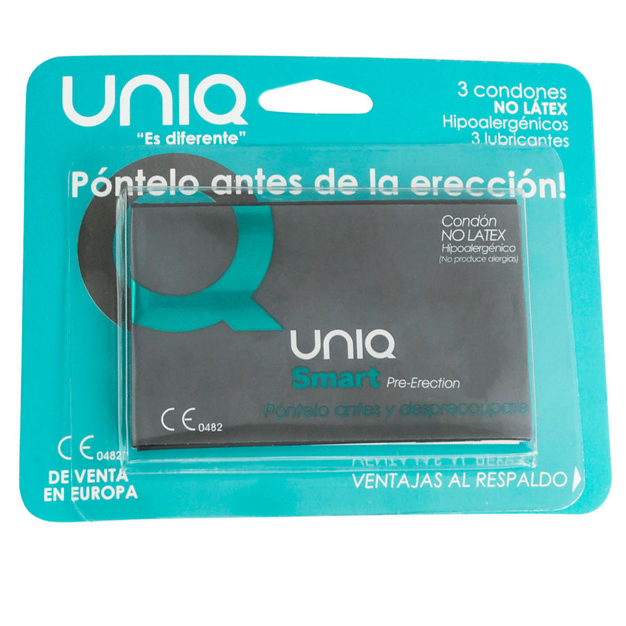 Uniq Smart Latex Free Pre Erection Condoms 3 Units - Preservativi, kit da 3 - dettaglio