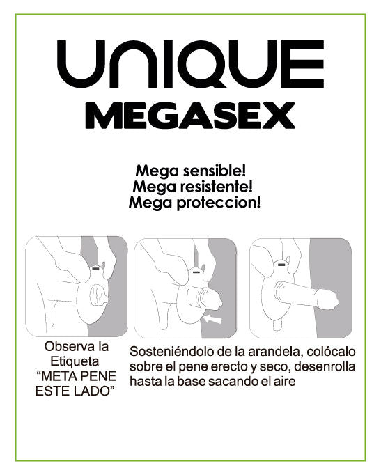 Uniq Megasex Latex Free Sensitive Condoms 3 Units - Preservativi, kit da 3 - vista laterale
