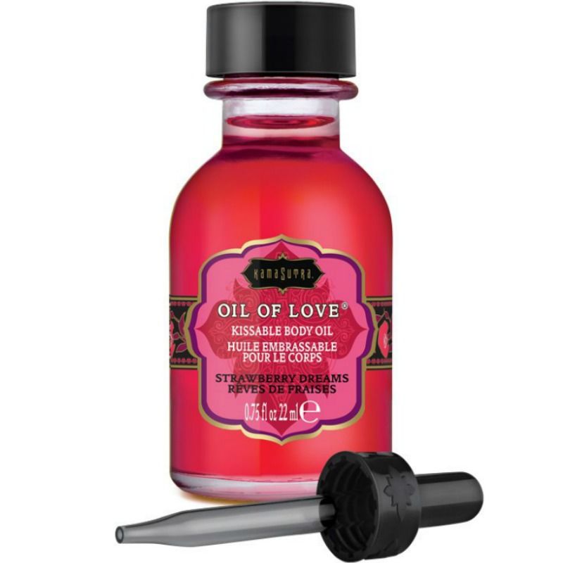 Kamasutra Alimentarefragole 22 ml - Olio da massaggio, kit da 3