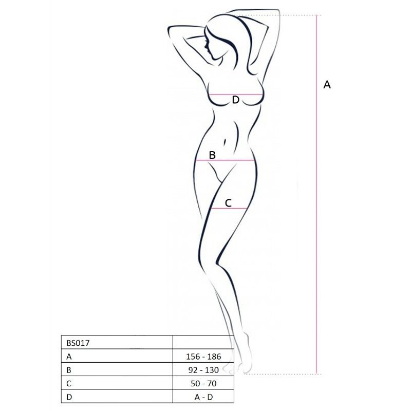 Passion Woman Bs017 - Bodystocking, colore bianco - vista laterale