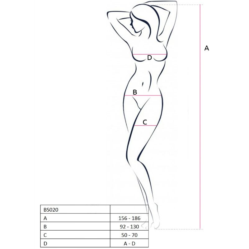 Passion Woman Bs020 - Bodystocking, colore bianco - vista laterale