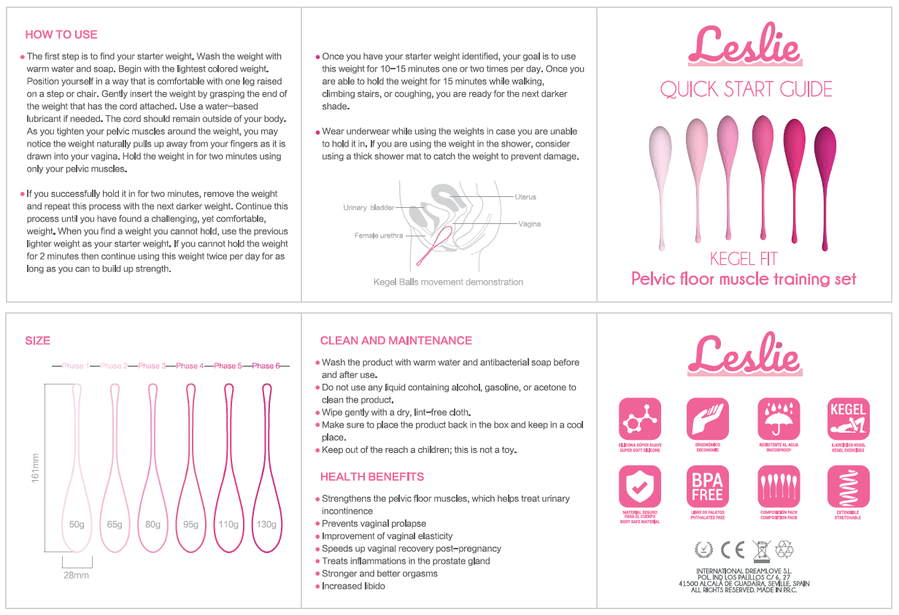 Leslie Allenamento Muscoli Pelvici Kegel Fit 6 - Palline Kegel - dettaglio
