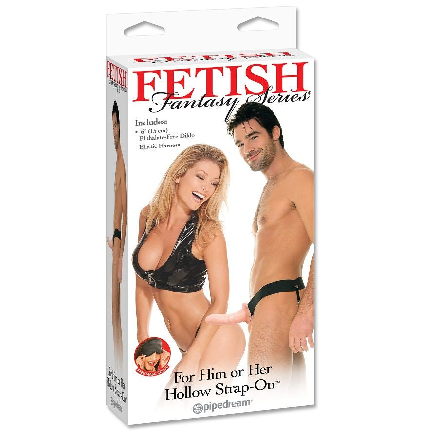 Fetish Fantasy Series Pettorina Cava Regolabile Flesh Strap ON 15 CM - Accessorio intimo