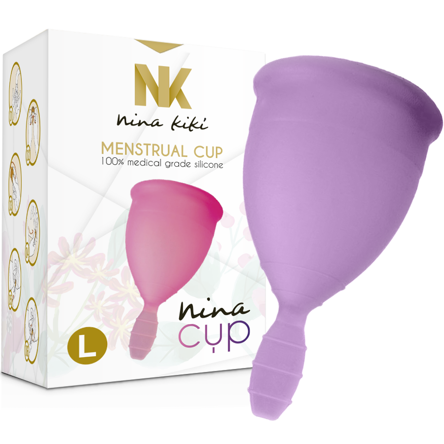 Nina Kikí Coppa Mestruale - Accessorio intimo, colore viola - nella confezione
