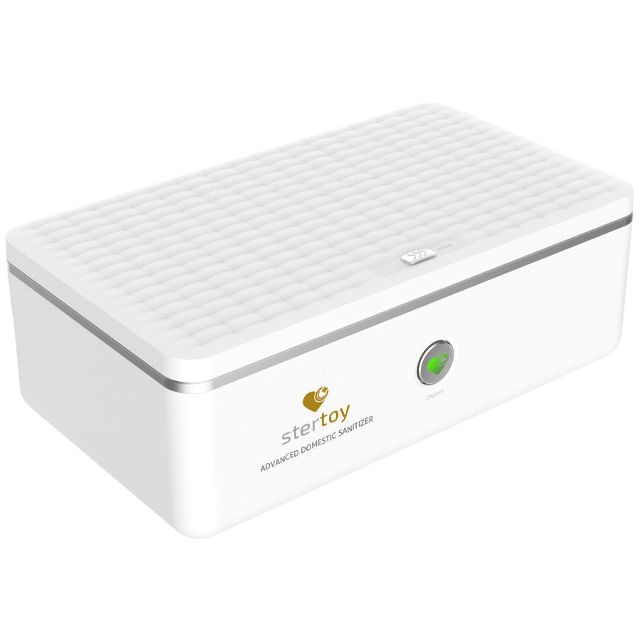 Stertoy Covid 19 Germicida Battericida Ultravioletto - Detergente per toy intimi, kit da 3 - in mano per le dimensioni