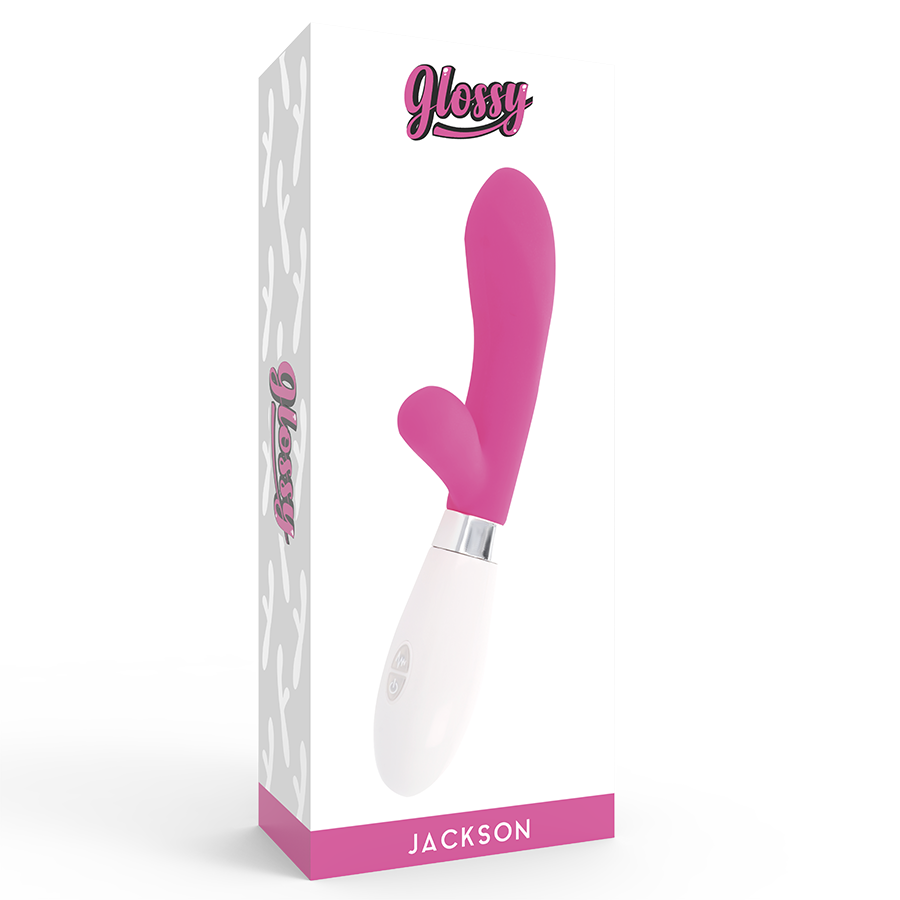 Glossy Jackson - Massaggiatore doppio, colore rosa - vista frontale