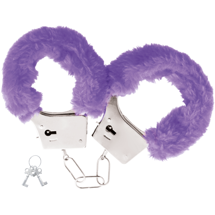 Darkness Manette - Accessorio intimo, colore metallo foderate lilla - vista laterale