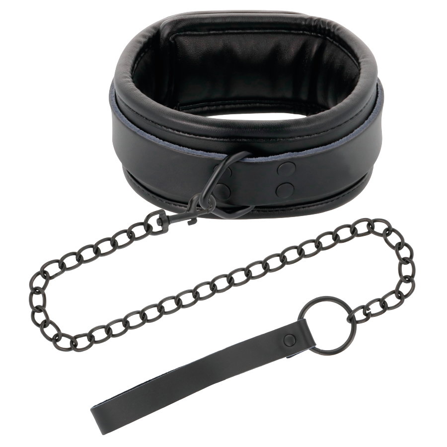 Darkness Manette - Accessorio intimo, colore colletto pelle nera - nella confezione