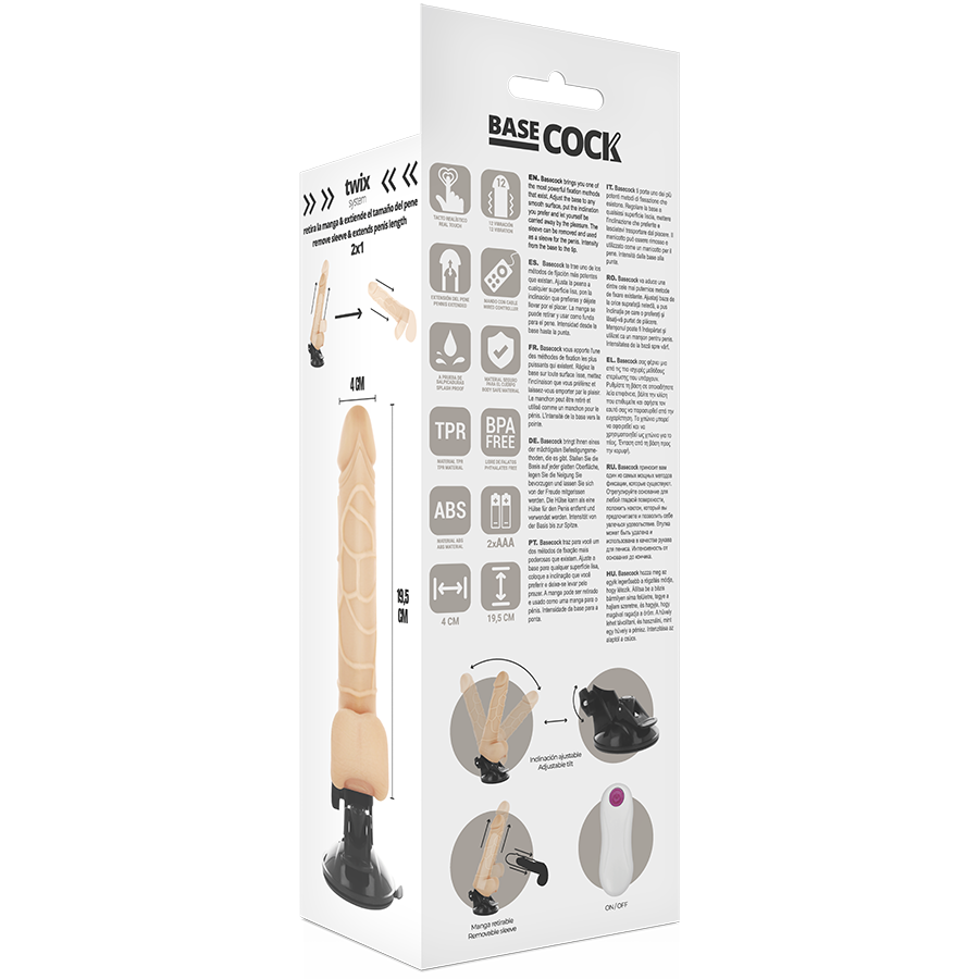 Basecock Naturale - Massaggiatore con telecomando, colore naturale - in mano per le dimensioni