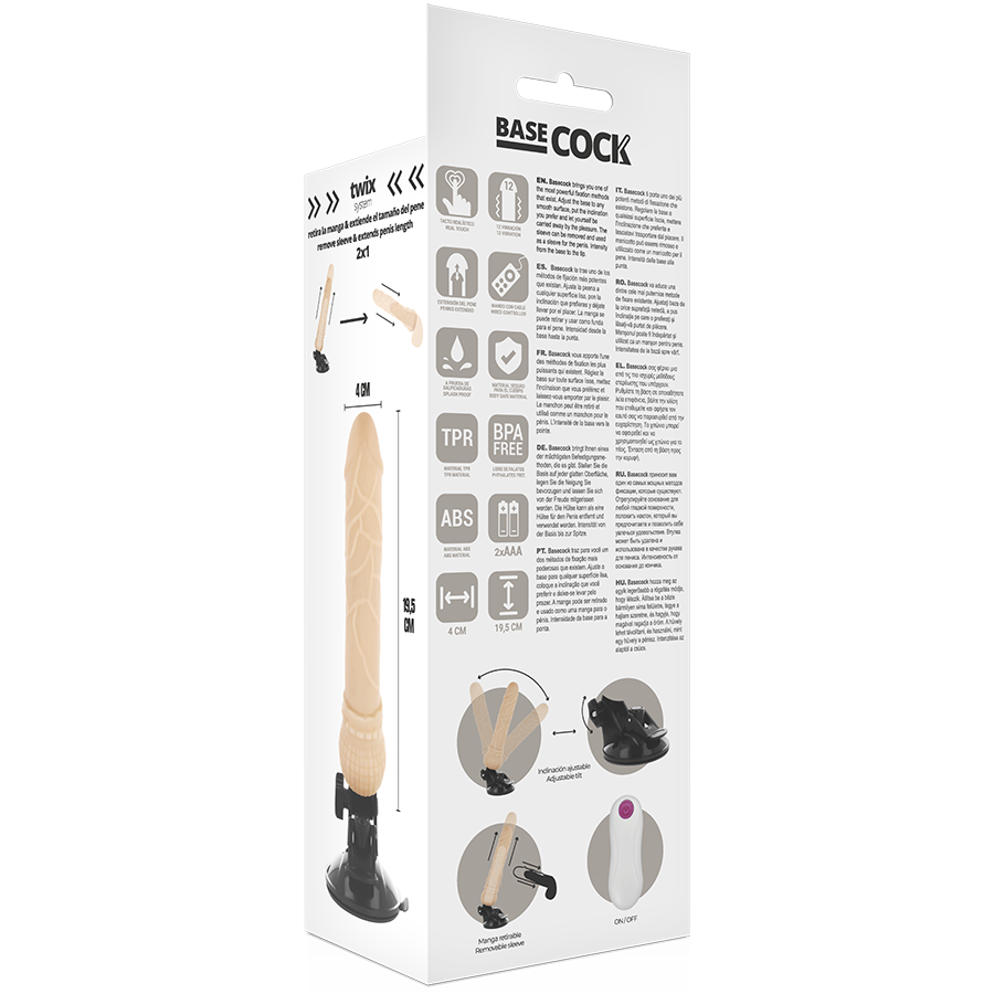 Basecock Naturale - Massaggiatore con telecomando, colore naturale - in mano per le dimensioni