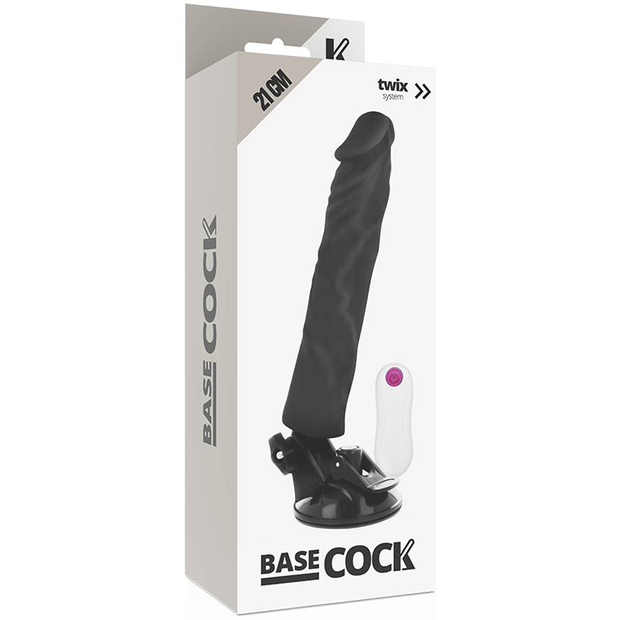 Basecock Naturale 21 CM O 4 CM - Massaggiatore con telecomando, colore nero - in mano per le dimensioni