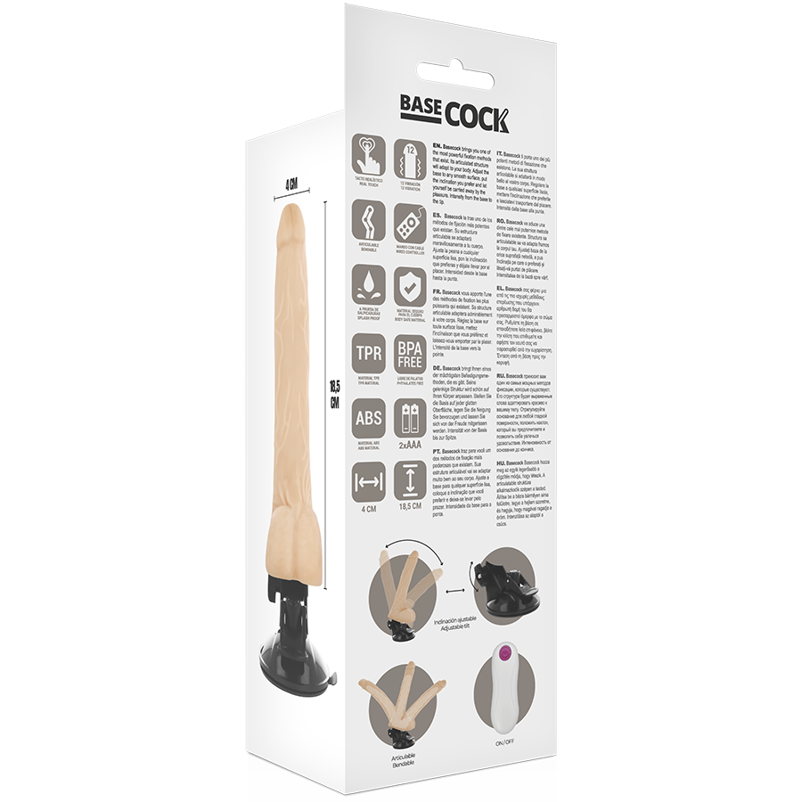 Basecock Articolabile - Massaggiatore con telecomando, colore naturale - retro