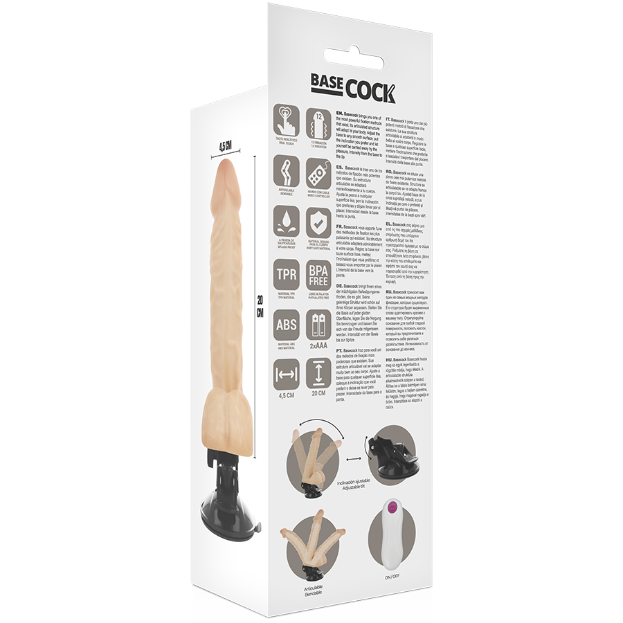 Basecock Articolabile - Massaggiatore con telecomando, colore naturale - in mano per le dimensioni