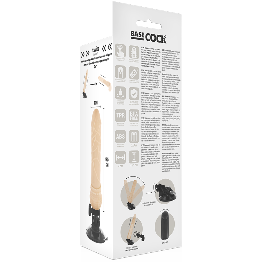 Basecock Naturale - Massaggiatore con telecomando, colore naturale - in mano per le dimensioni