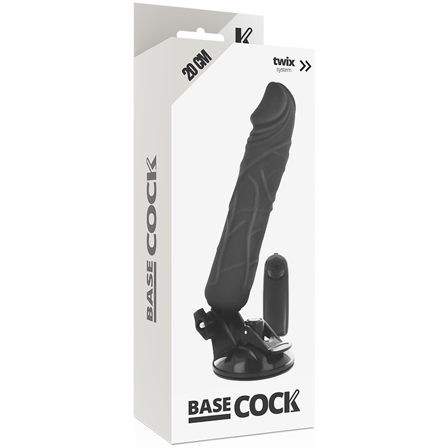 Basecock 20 CM O 4 CM - Massaggiatore con telecomando, colore nero - nella confezione