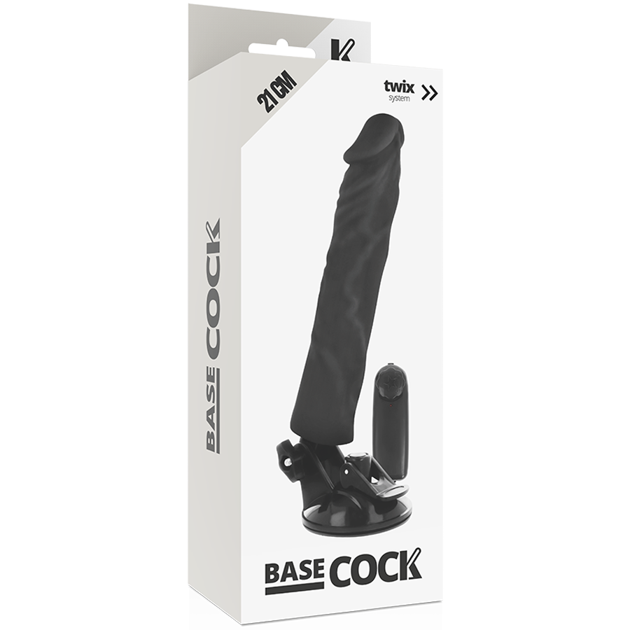 Basecock 21 CM O 4 CM - Massaggiatore con telecomando, colore nero - nella confezione