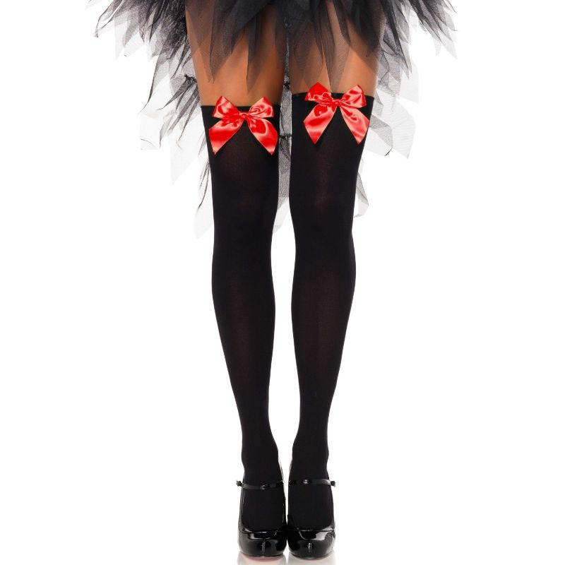 Leg Avenue Calzamaglia - Lingerie, colore nero fiocco rosso