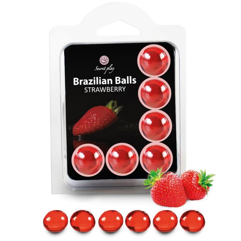 Secretplay 6 Palline Brasiliane Fragola - Lubrificante, kit da 3