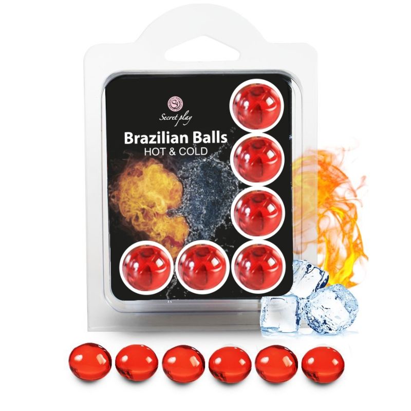 Secretplay 6 Palline Brasiliane Effetto Caldo - Lubrificante, kit da 3
