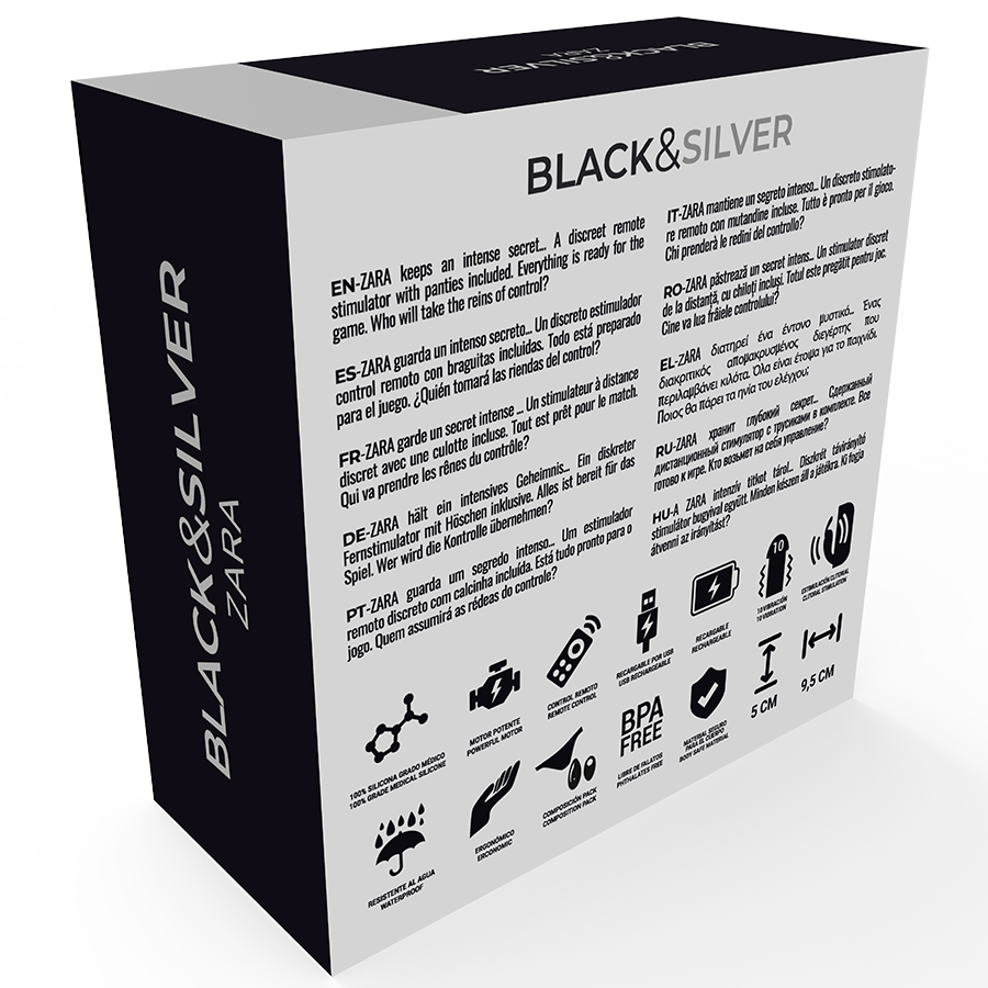 Black&Silver Zara - Massaggiatore con telecomando - in mano per le dimensioni