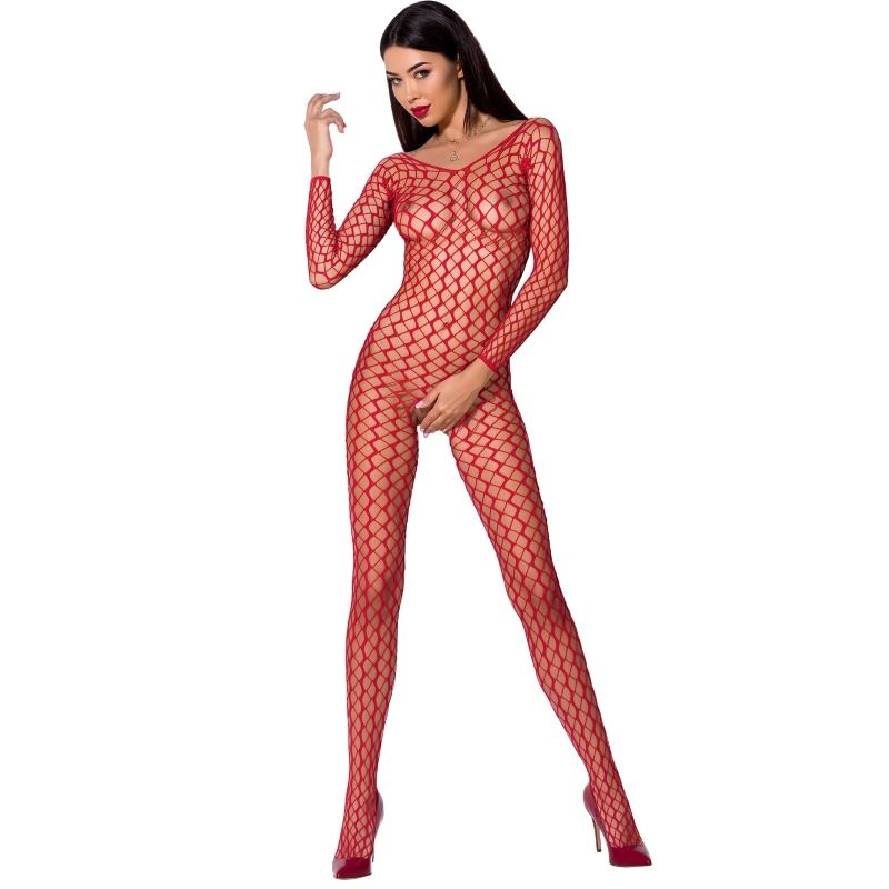 Passion Bs068 - Bodystocking, colore rosso