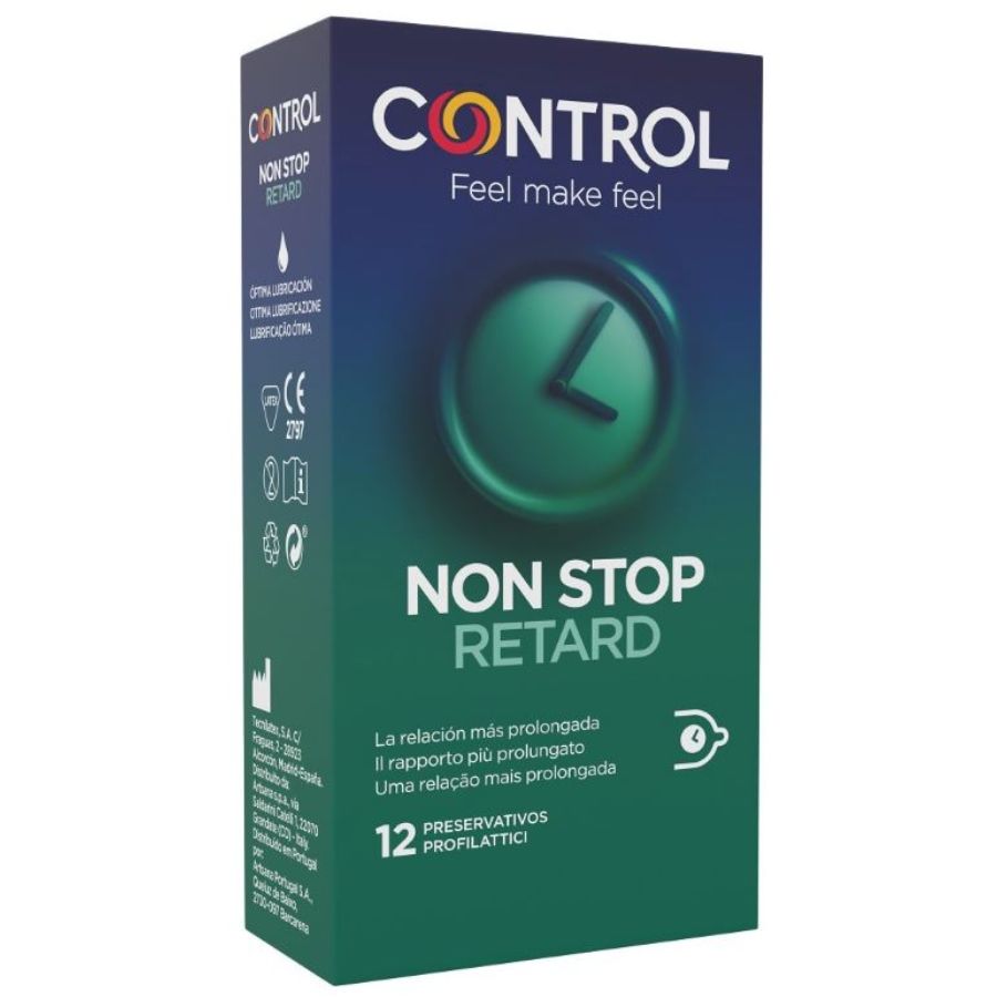 Control Non Stop Retard Condoms 12 Units - Preservativi