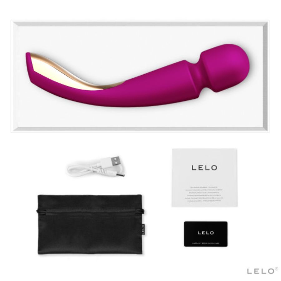 LELO Smart Wand 2 - Massaggiatore, colore bordeaux - vista laterale