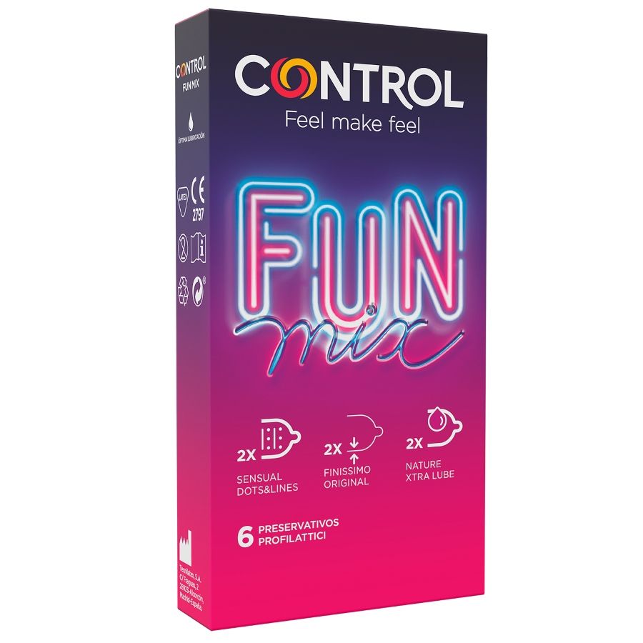 Control Sentiti Divertimento Mix 6 Uds 6 pezzi - Preservativi, kit da 3