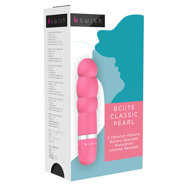 B Swish Bcute Classic - Massaggiatore doppio, colore rosa perla - vista laterale