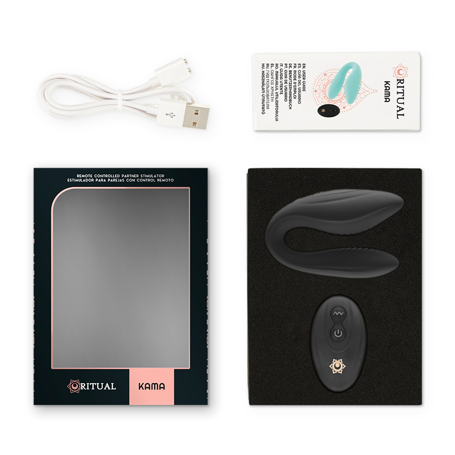 Rithual Kama - Massaggiatore con telecomando, colore nero - vista frontale