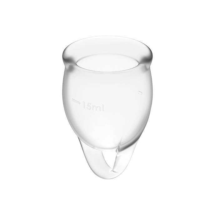 Satisfyer Feel Confident Coppa Mestruale - Accessorio intimo, colore trasparente - vista laterale