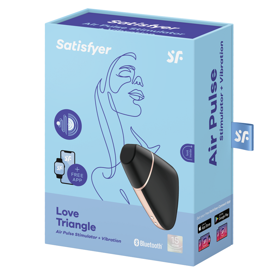 Satisfyer Triangolo Love - Massaggiatore con app, colore nero - nella confezione