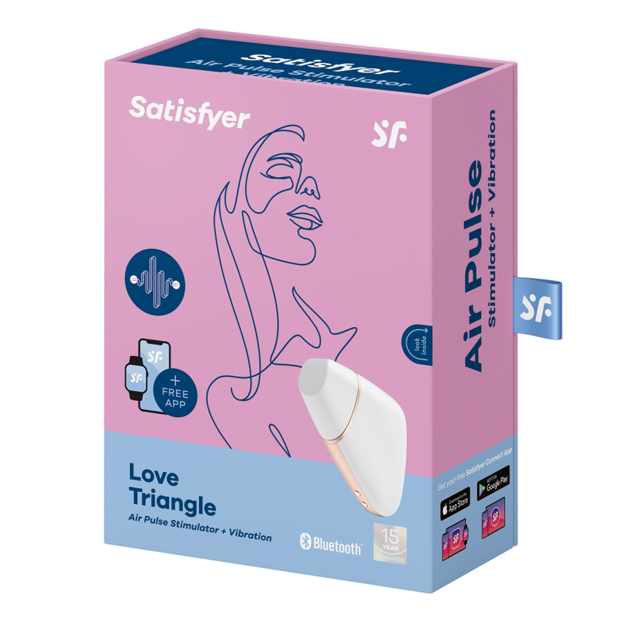 Satisfyer Triangolo Love - Massaggiatore con app, colore bianco - vista frontale