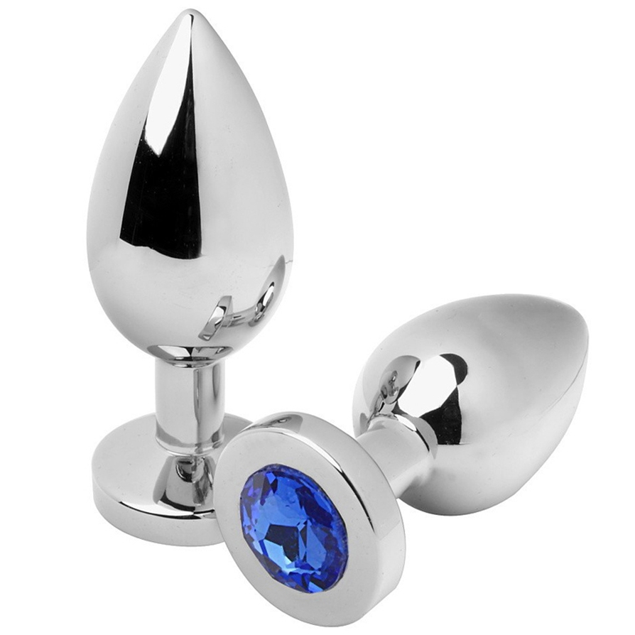 Metal Hard Plug Diamond - Accessorio intimo, colore blue piccolo 5.71cm