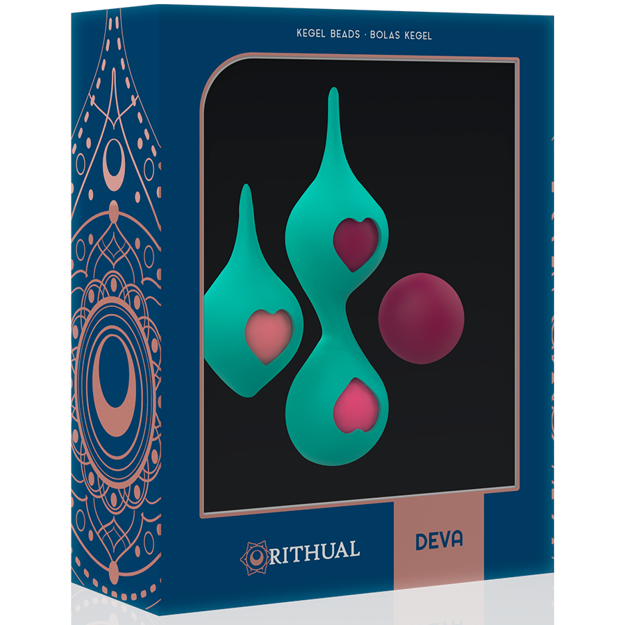 Rithual Allenamento Pelvico Dellorchidea Deva - Palline Kegel, colore acqua - vista laterale