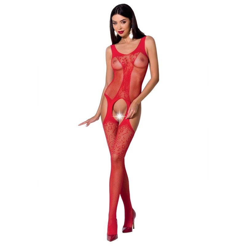 Passion Bs072 - Bodystocking, colore rosso