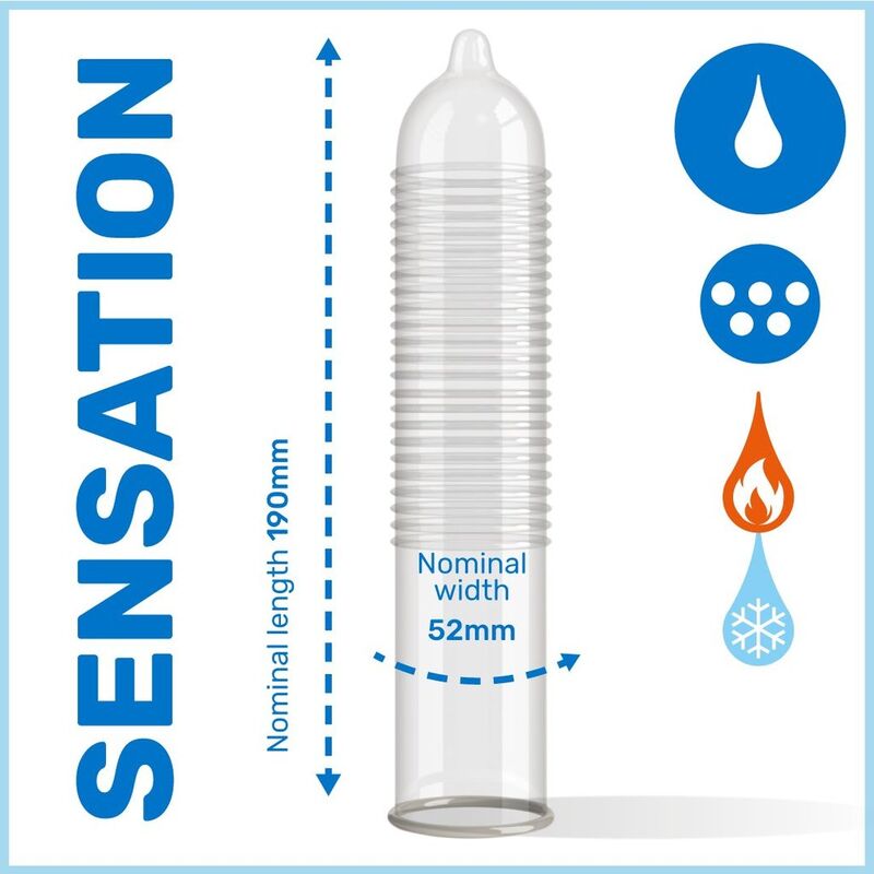 Pasante 6 Effetti Caldo + 6 Effetti Freddo 12 Unit - Preservativi - vista laterale