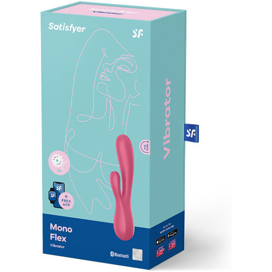 Satisfyer Mono Flex - Massaggiatore con app, colore rosso - nella confezione