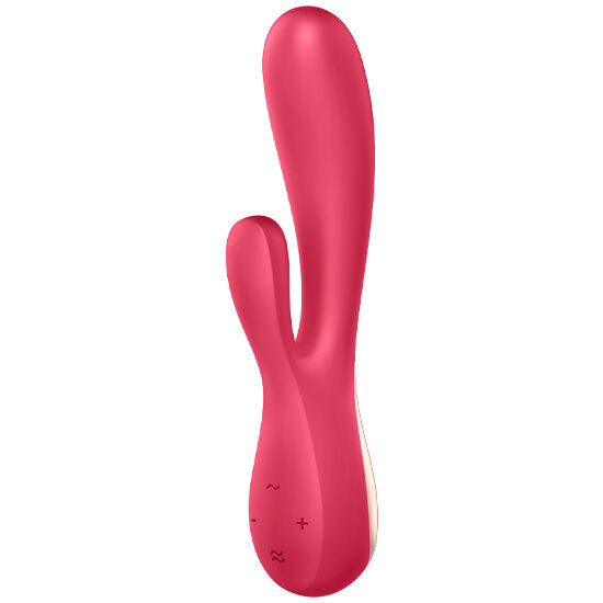 Satisfyer Mono Flex - Massaggiatore con app, colore rosso - vista laterale